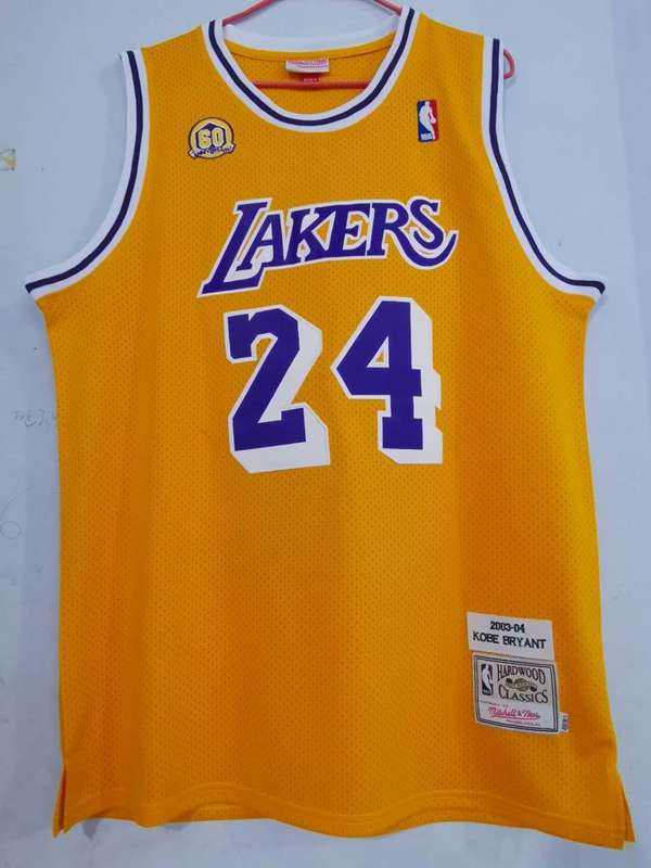 Los Angeles Lakers 2003/04 Yellow #24 BRYANT Classics Basketball Jersey (Stitched)