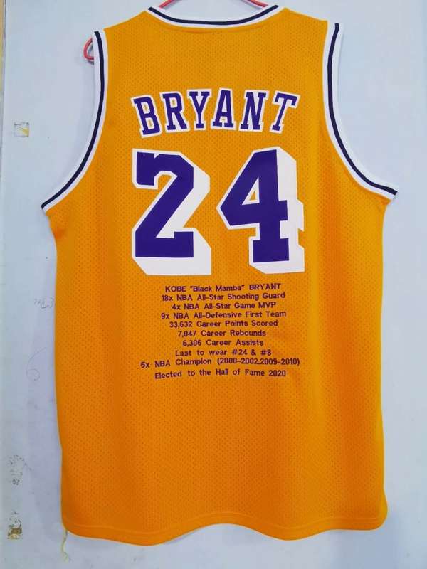 Los Angeles Lakers 2003/04 Yellow #24 BRYANT Classics Basketball Jersey (Stitched)