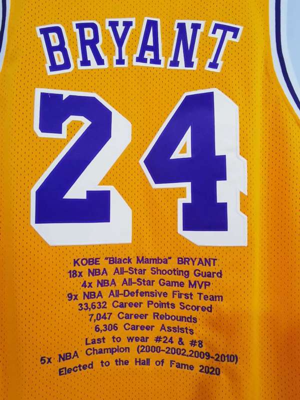 Los Angeles Lakers 2003/04 Yellow #24 BRYANT Classics Basketball Jersey (Stitched)