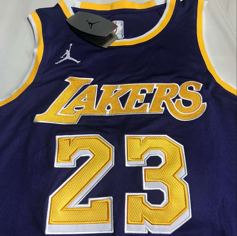 Los Angeles Lakers 20/21 Purple #23 JAMES AJ Basketball Jersey (Closely Stitched)