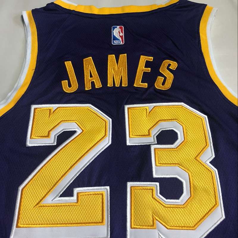 Los Angeles Lakers 20/21 Purple #23 JAMES AJ Basketball Jersey (Closely Stitched)