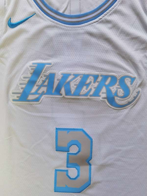 Los Angeles Lakers 20/21 White #3 DAVIS City Basketball Jersey (Stitched)