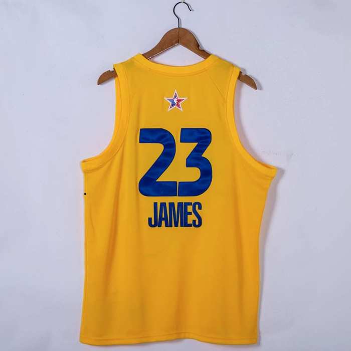 Los Angeles Lakers 2021 Yellow #23 JAMES ALL-STAR Basketball Jersey (Stitched)