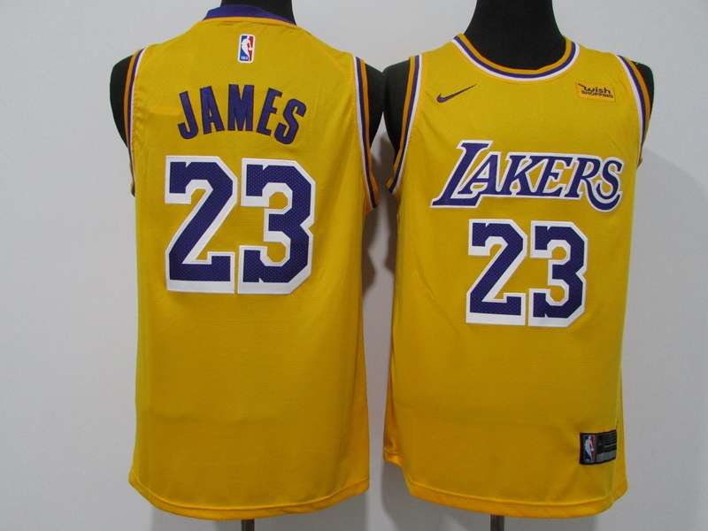 Los Angeles Lakers 20/21 Yellow #23 JAMES Basketball Jersey (Stitched)