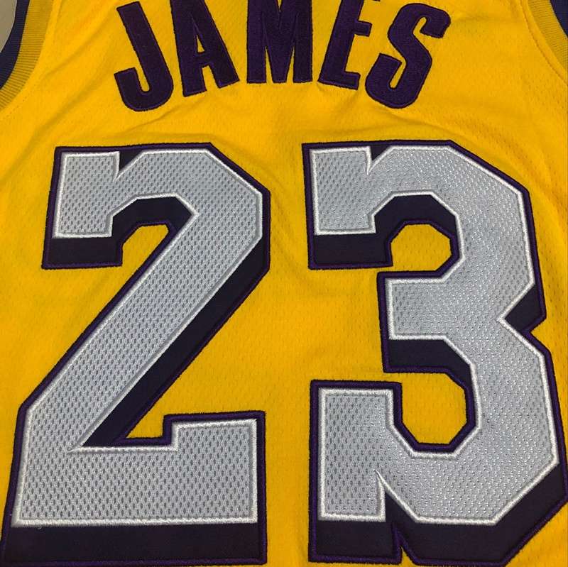 Los Angeles Lakers 2020 Yellow #23 JAMES City Basketball Jersey (Closely Stitched)