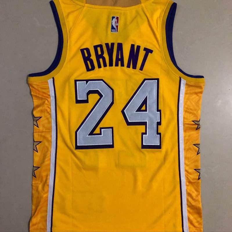 Los Angeles Lakers 2020 Yellow #24 BRYANT City Basketball Jersey (Closely Stitched)