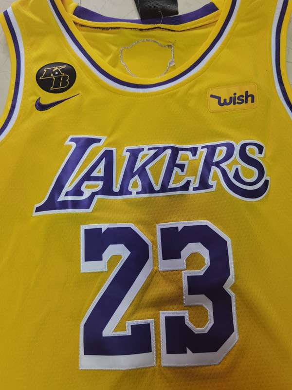 Los Angeles Lakers 2020 Yellow #23 JAMES Finals Basketball Jersey (Stitched)