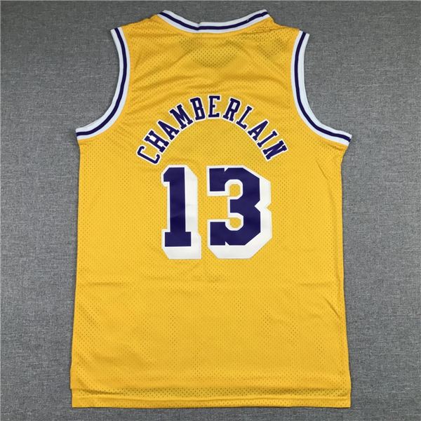 Los Angeles Lakers 1971/72 Yellow #13 CHAMBERLAIN Classics Basketball Jersey (Stitched)