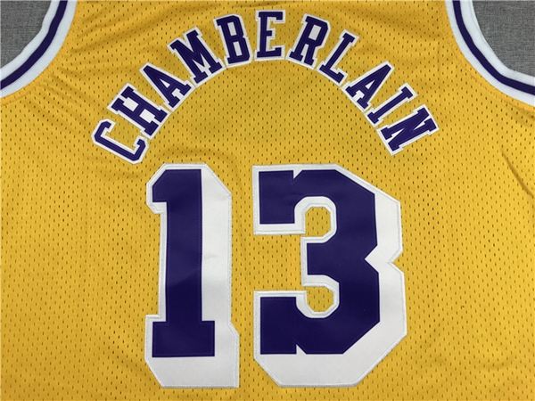 Los Angeles Lakers 1971/72 Yellow #13 CHAMBERLAIN Classics Basketball Jersey (Stitched)