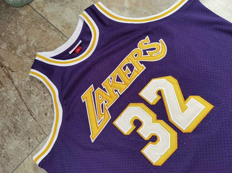 Los Angeles Lakers 1984/85 Purple #32 JOHNSON Classics Basketball Jersey 02 (Closely Stitched)