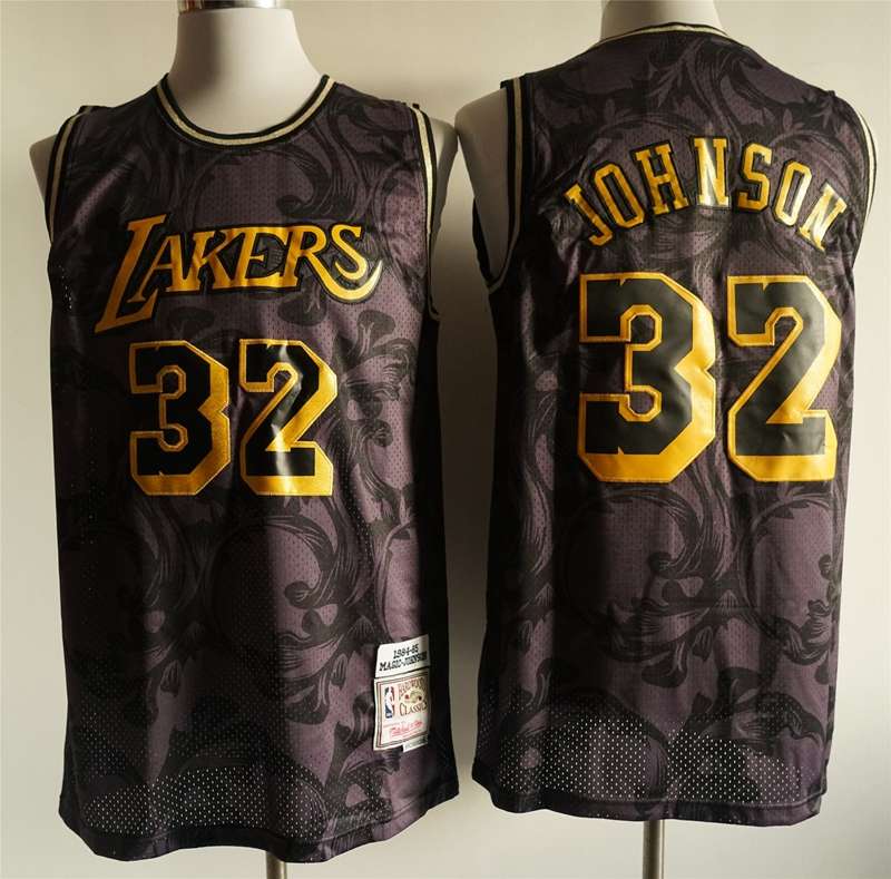 Los Angeles Lakers 1984/85 Black #32 JOHNSON Classics Basketball Jersey (Stitched)