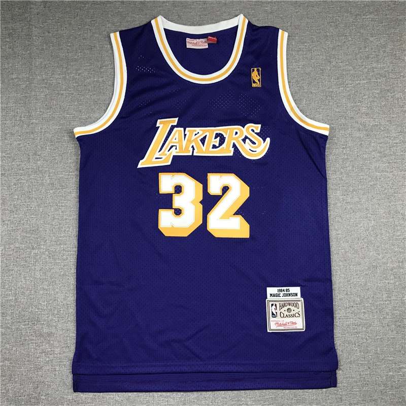 Los Angeles Lakers 1984/85 Purple #32 JOHNSON Classics Basketball Jersey (Stitched)