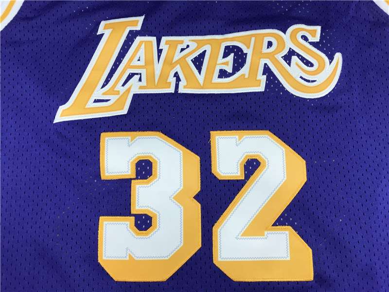 Los Angeles Lakers 1984/85 Purple #32 JOHNSON Classics Basketball Jersey (Stitched)