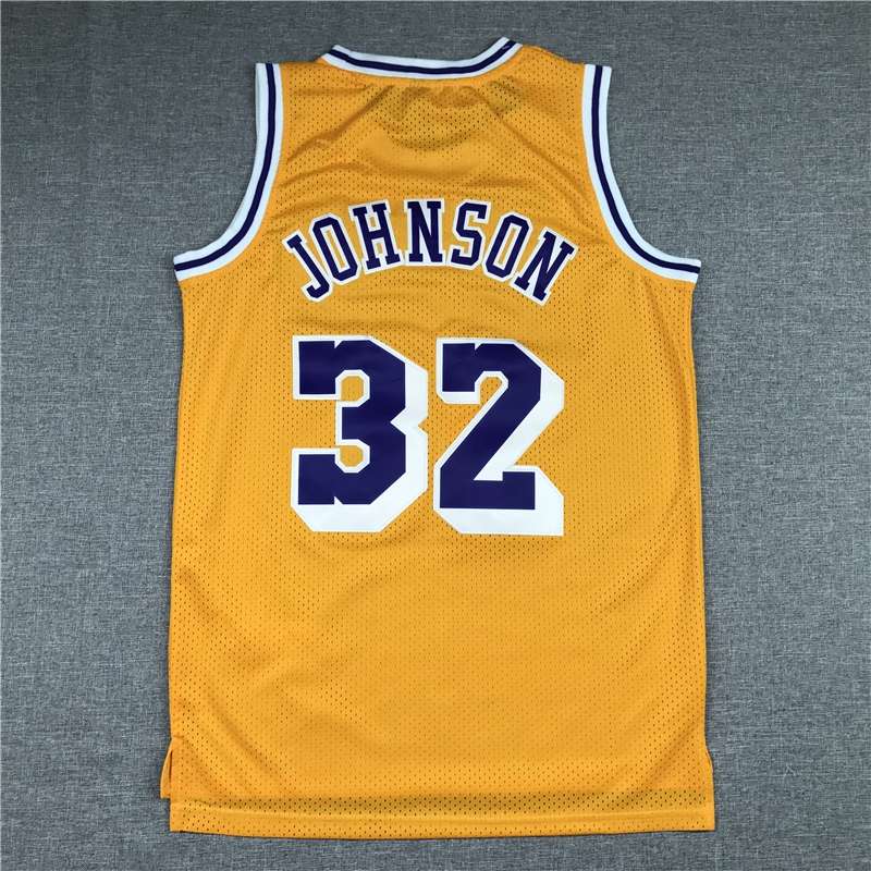 Los Angeles Lakers 1984/85 Yellow #32 JOHNSON Classics Basketball Jersey (Stitched)