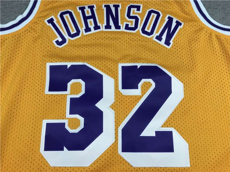 Los Angeles Lakers 1984/85 Yellow #32 JOHNSON Classics Basketball Jersey (Stitched)