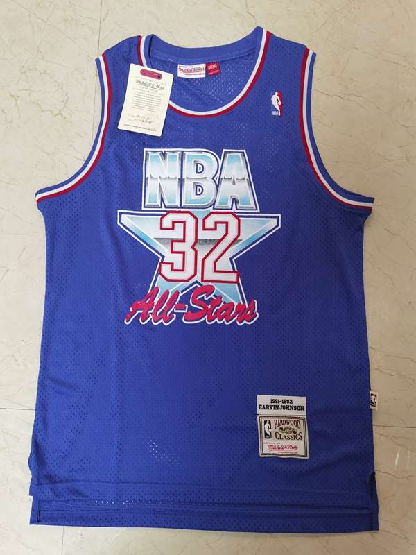 Los Angeles Lakers 1992 Blue #32 JOHNSON ALL-STAR Classics Basketball Jersey (Stitched)