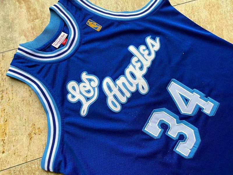 Los Angeles Lakers 1996/97 Blue #34 ONEAL Classics Basketball Jersey (Closely Stitched)