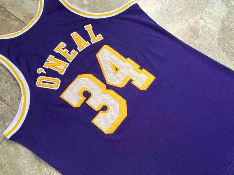 Los Angeles Lakers 1996/97 Purple #34 ONEAL Classics Basketball Jersey (Closely Stitched)