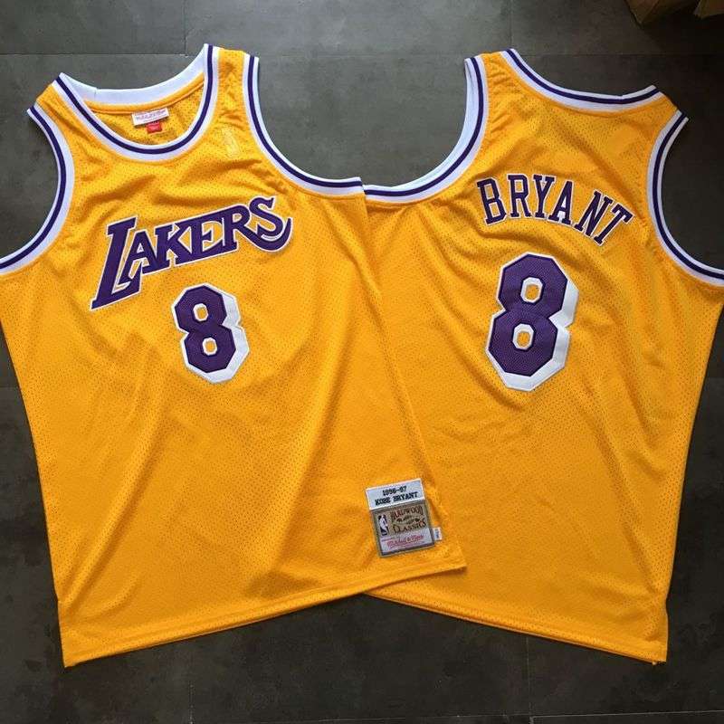 Los Angeles Lakers 1996/97 Yellow #8 BRYANT Classics Basketball Jersey (Closely Stitched)