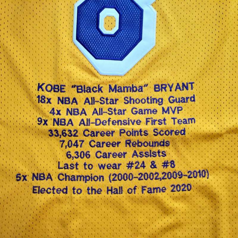 Los Angeles Lakers 1996/97 Yellow #8 BRYANT Classics Basketball Jersey 02 (Closely Stitched)