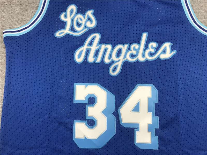 Los Angeles Lakers 1996/97 Blue #34 ONEAL Classics Basketball Jersey (Stitched)