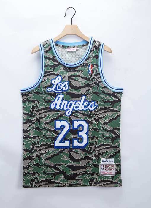 Los Angeles Lakers 1996/97 Camouflage #23 JAMES Classics Basketball Jersey (Stitched)