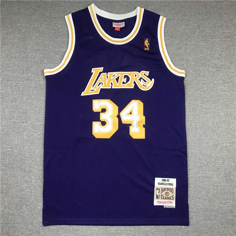 Los Angeles Lakers 1996/97 Purple #34 ONEAL Classics Basketball Jersey (Stitched)