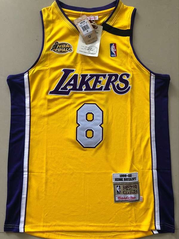 Los Angeles Lakers 1999/00 Yellow #8 BRYANT Finals Classics Basketball Jersey (Closely Stitched)