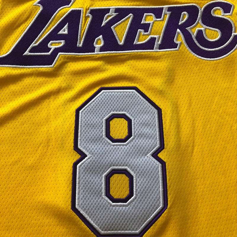 Los Angeles Lakers 1999/00 Yellow #8 BRYANT Finals Classics Basketball Jersey (Closely Stitched)
