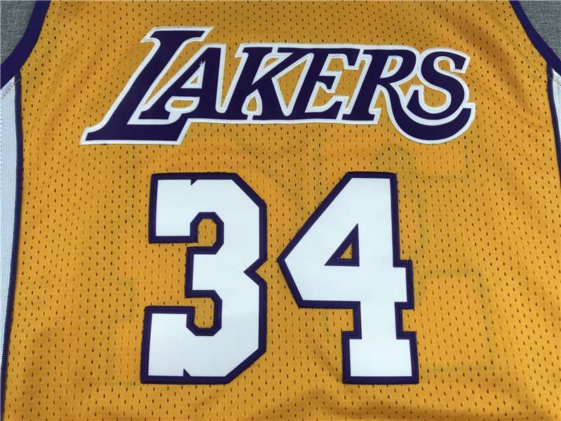 Los Angeles Lakers 1999/00 Yellow #34 ONEAL Classics Basketball Jersey (Stitched)