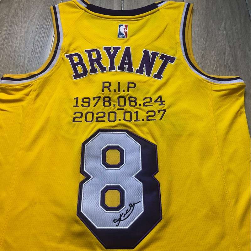 Los Angeles Lakers Yellow #8 BRYANT Basketball Jersey (Closely Stitched)