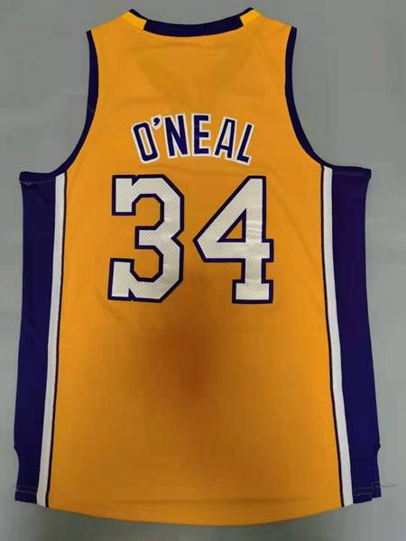 2000/01 Los Angeles Lakers Yellow Finals #34 ONEAL Classics Basketball Jersey (Stitched)