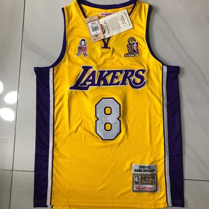 Los Angeles Lakers 2001/02 Yellow #8 BRYANT Classics Basketball Jersey (Closely Stitched)