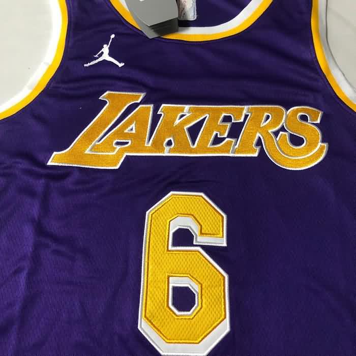 Los Angeles Lakers 20/21 Purple #6 JAMES Basketball Jersey (Closely Stitched)