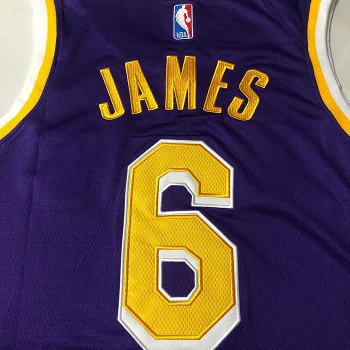 Los Angeles Lakers 20/21 Purple #6 JAMES Basketball Jersey (Closely Stitched)