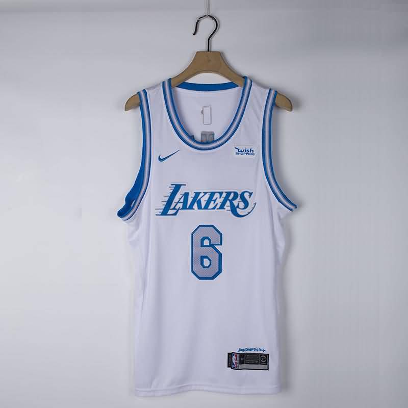 20/21 Los Angeles Lakers White #6 JAMES City Basketball Jersey (Stitched)