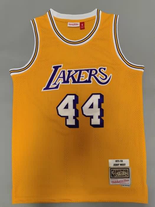 Los Angeles Lakers 1971/72 Yellow #44 WEST Classics Basketball Jersey (Stitched)