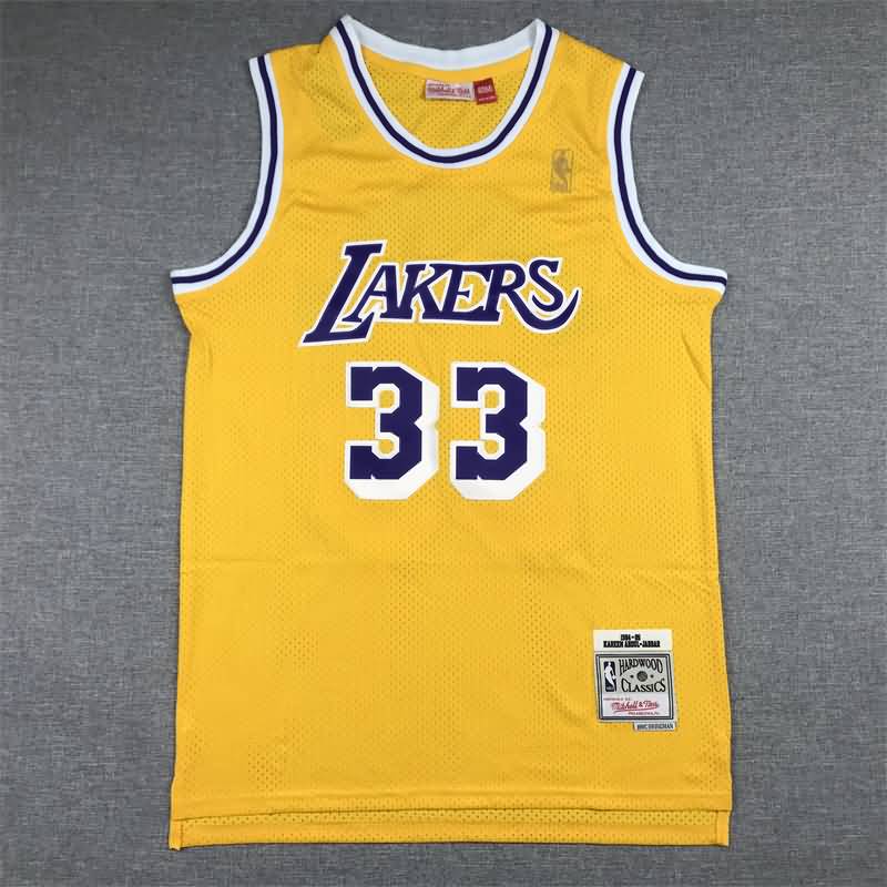 Los Angeles Lakers 1984/85 Yellow #33 ABDUL-JABBAR Classics Basketball Jersey (Stitched)