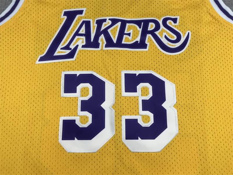 Los Angeles Lakers 1984/85 Yellow #33 ABDUL-JABBAR Classics Basketball Jersey (Stitched)