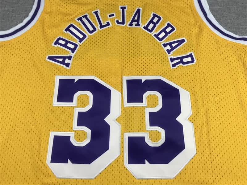 Los Angeles Lakers 1984/85 Yellow #33 ABDUL-JABBAR Classics Basketball Jersey (Stitched)