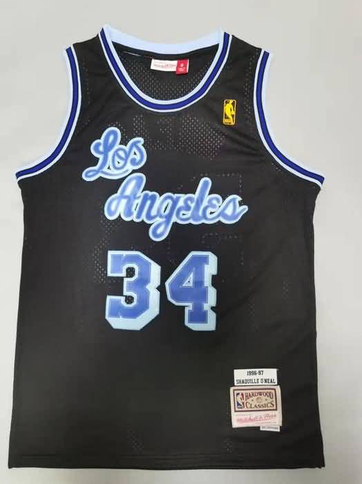 Los Angeles Lakers 1996/97 Black #34 ONEAL Classics Basketball Jersey 02 (Stitched)