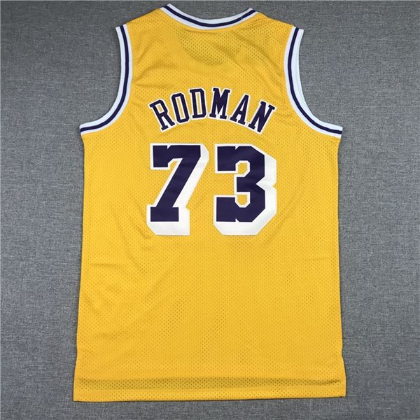 1998/99 Los Angeles Lakers Yellow #73 RODMAN Classics Basketball Jersey (Stitched)