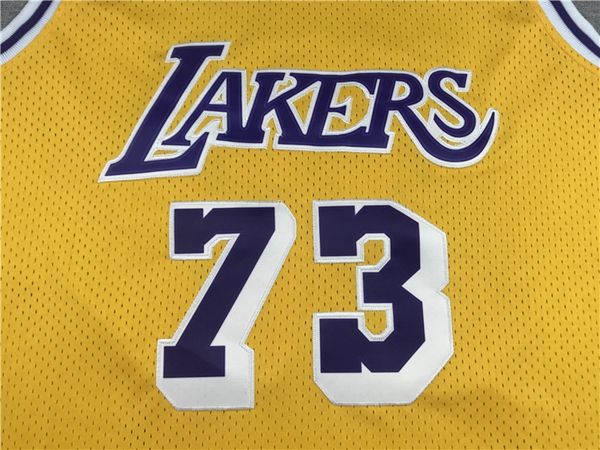 1998/99 Los Angeles Lakers Yellow #73 RODMAN Classics Basketball Jersey (Stitched)