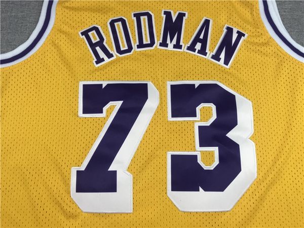 1998/99 Los Angeles Lakers Yellow #73 RODMAN Classics Basketball Jersey (Stitched)