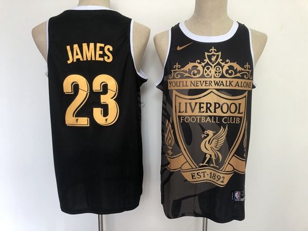 Los Angeles Lakers Black #23 JAMES Basketball Jersey (Stitched) 04