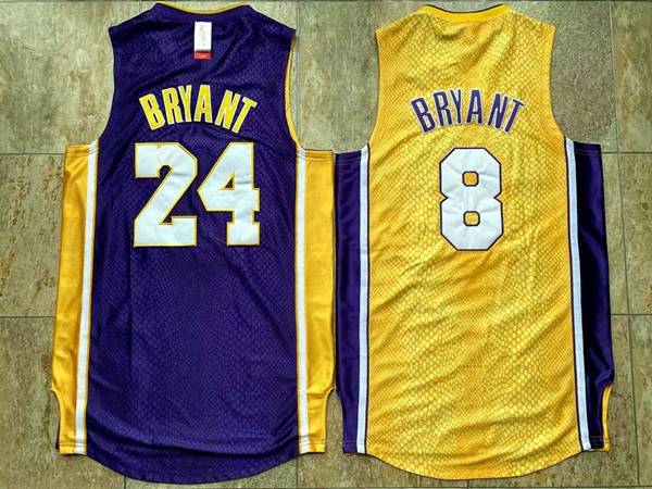 Los Angeles Lakers Yellow #8 Purple #24 BRYANT Classics Basketball Jersey (Closely Stitched)