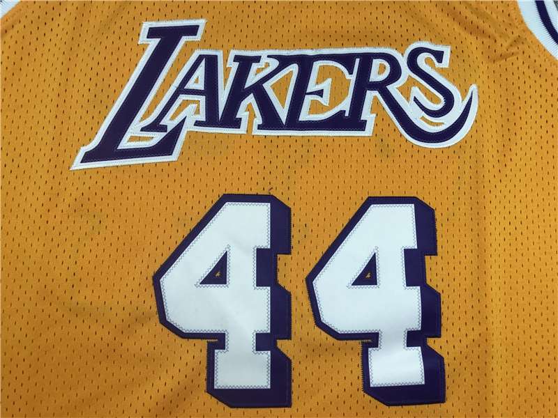 Los Angeles Lakers Yellow #44 WEST Classics Basketball Jersey (Stitched)