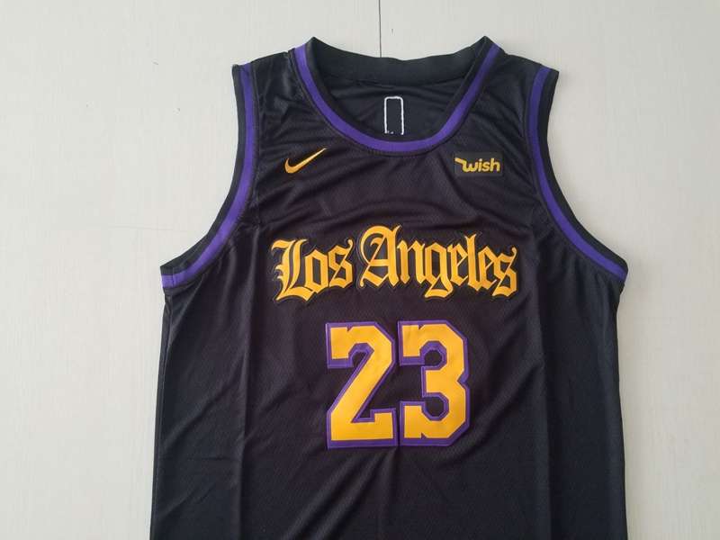 Los Angeles Lakers Black #23 JAMES Basketball Jersey (Stitched)