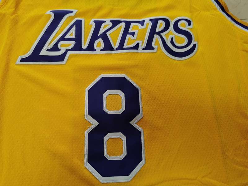 Los Angeles Lakers Yellow #8 BRYANT Basketball Jersey (Stitched)