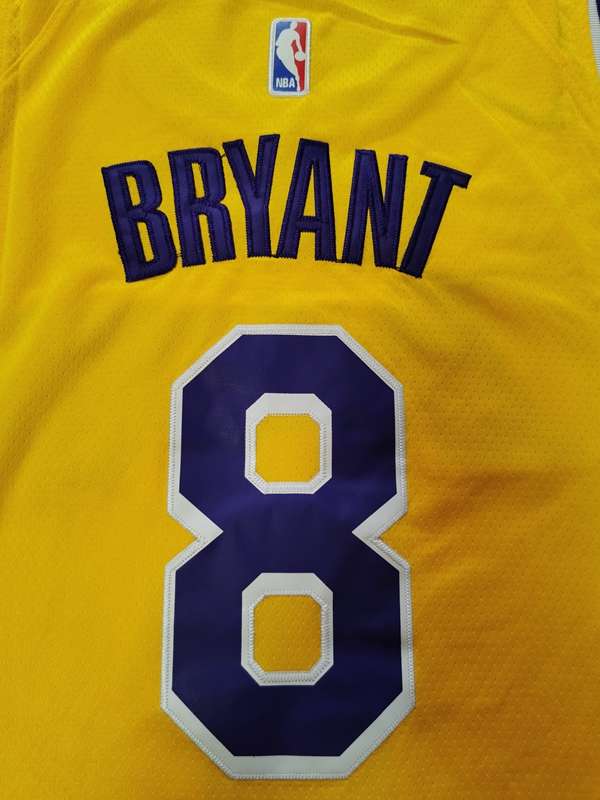 Los Angeles Lakers Yellow #8 BRYANT Basketball Jersey (Stitched)